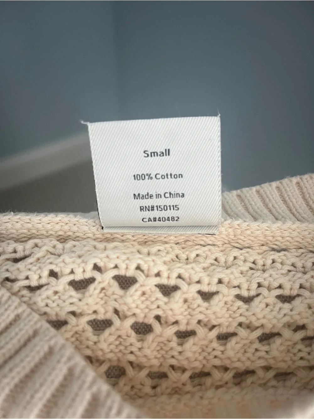 Varley Julianna Open Knit Short Sleeve Sweater Size Small